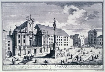 View of the Am Hof square showing the Mariensaule or Column of Our Lady engraved by Johann-August Corvinus